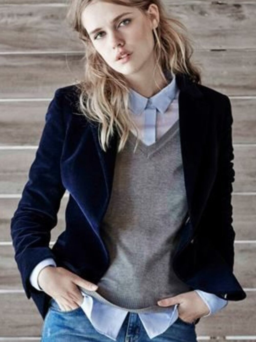 NEW J. Crew Blue Velvet Schoolboy Blazer Jacket 0